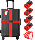 8 Pack Luggage Straps and Tags Set, Luggage Straps by Gostwo