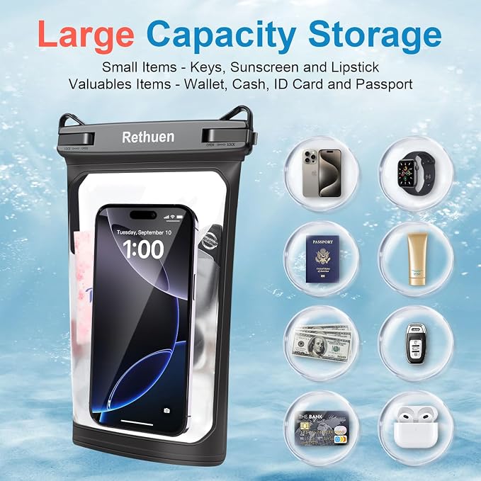 Large Waterproof Phone Pouch, Cell Phone Dry Bag - Image 2