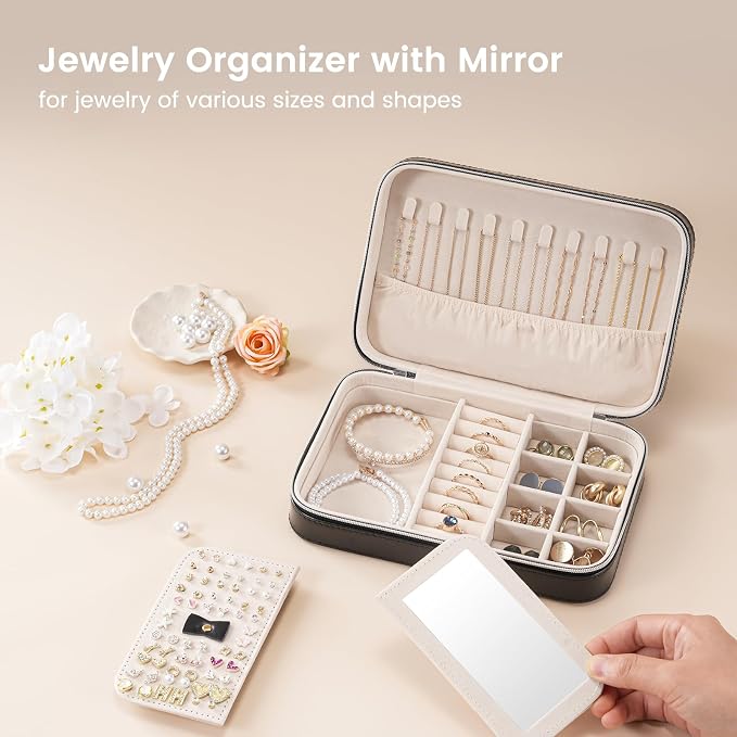 Lolalet Travel Jewelry Case for Women, Travel Jewelry Organizer Box - Image 2