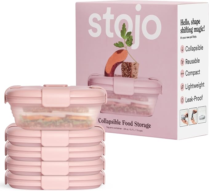 STOJO Collapsible Sandwich Box – 24oz, Reusable Food Storage Container by stojo