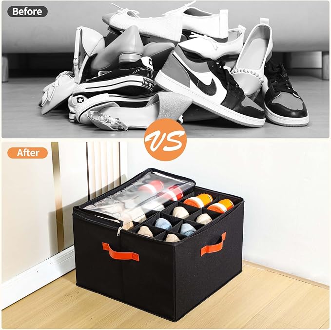 2 Pack Shoe Organizer for Closet, Fits up to 32 Pairs, Adjustable Dividers for - Image 5