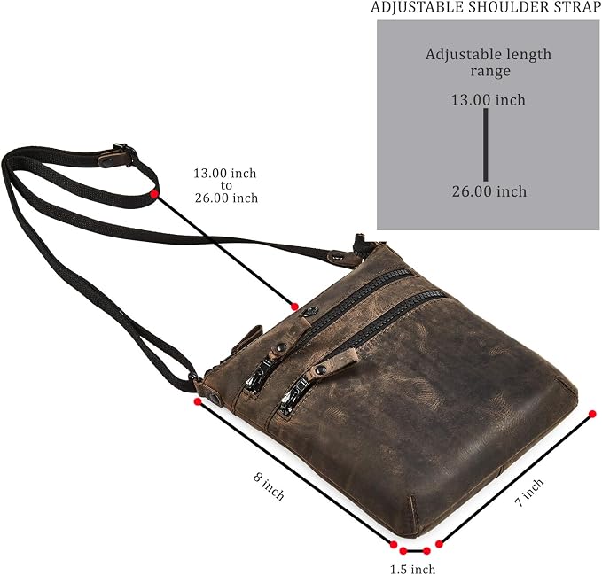 Crossbody Sling Bag for Women Small Real Leather Purse Vintage Travel Crossover - Image 3