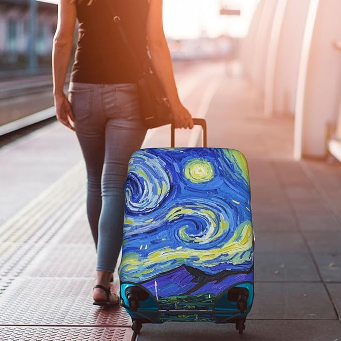 Vincent Van Gogh Starry Sky Night Luggage Cover Washable Suitcase Protector - Image 8