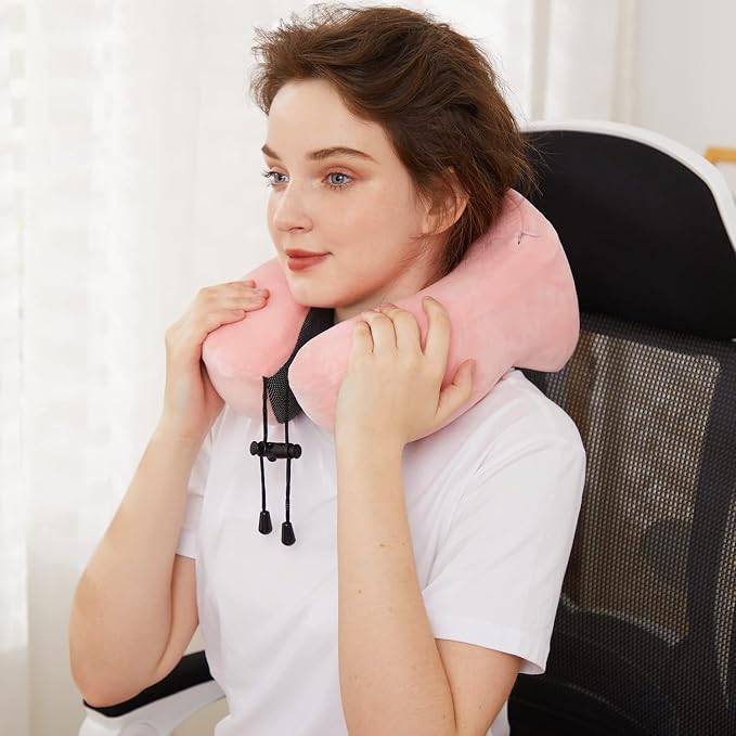 Travel Pillow, Best Memory Foam Neck Pillow Head Support Soft Pillow - Image 3