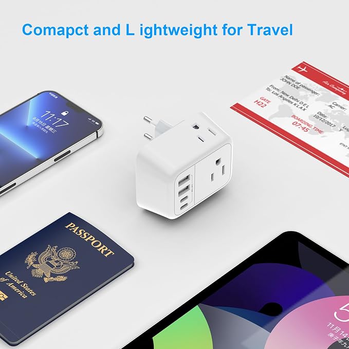 International Travel Adapter, Europe Travel Adapter - Image 6