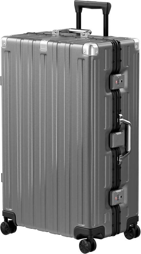 Krute Luggage 28 Inch Aluminum Frame Luggages TSA Lock No Zipper Checked by Krute