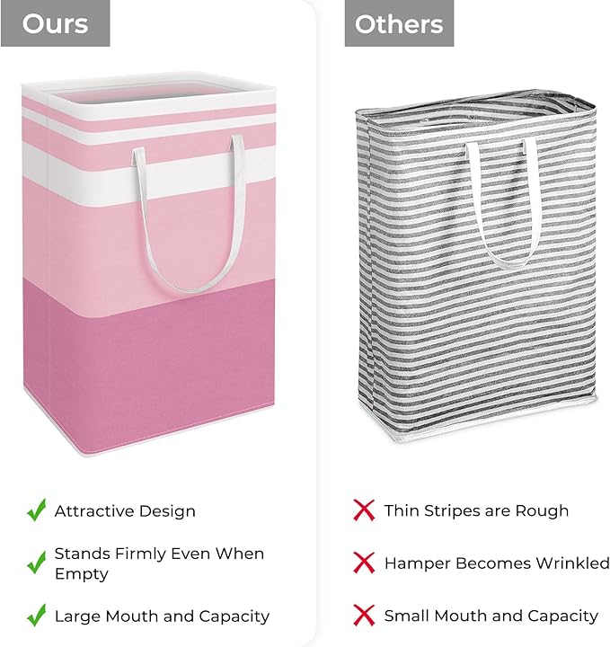 HomeHacks 2 Pack Large Laundry Baskets, Waterproof, Freestanding Laundry Hampers - Image 3
