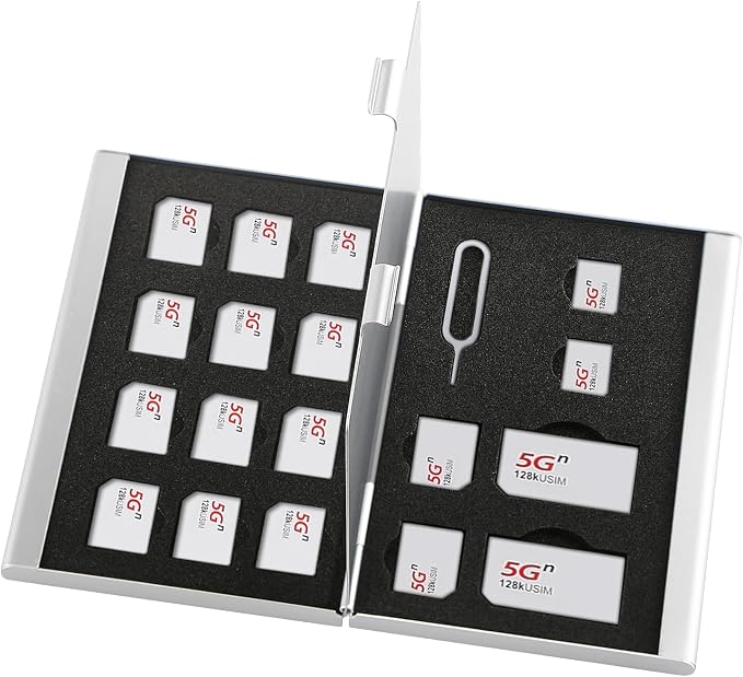 Aluminum SIM Card Case, 19Slots Ultrathin SIM Card Holder, Fit by Unknown