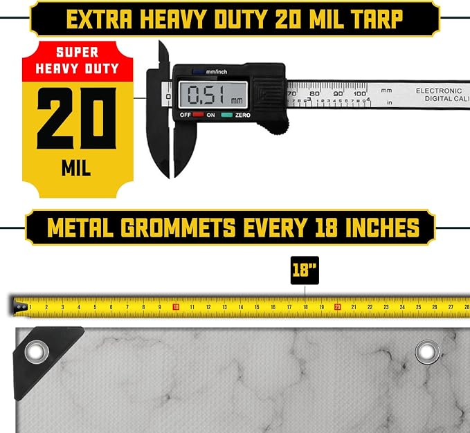 Core Tarps Extreme Heavy Duty 20 Mil Tarp Cover, Waterproof, UV Resistant - Image 4