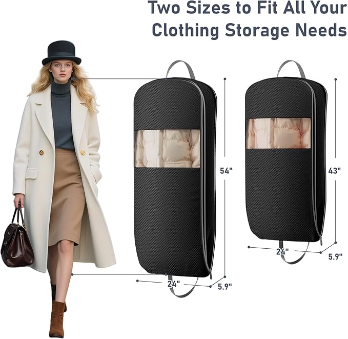 DIMJ 2 Pack 43" Space Saving Garment Bags - Image 3