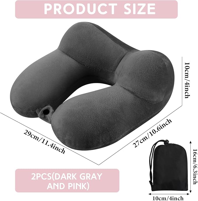 Sintuff 2 Pack Inflatable Travel Pillow - Image 2