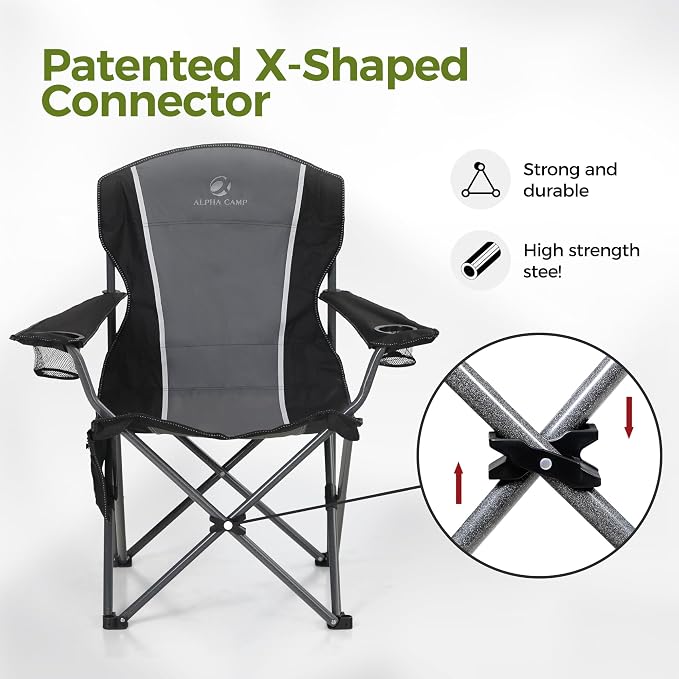 ALPHA CAMP Oversized Camping Folding Chair - Image 8