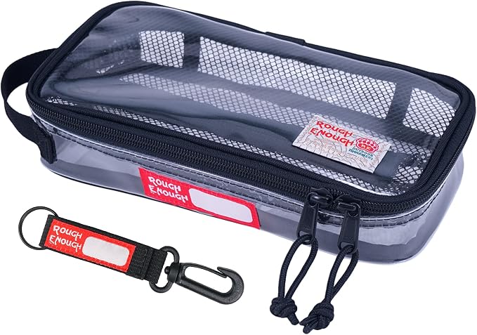 Rough Enough Clear Travel TSA Approved Toiletry Bag Small Toothbrush Case by REROUGHENOUGH