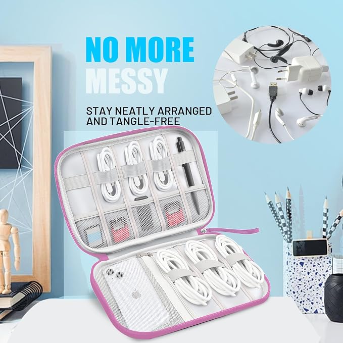 Travel Cable Organizer Bag, Electronics Organizer Tech Pouch - Image 5