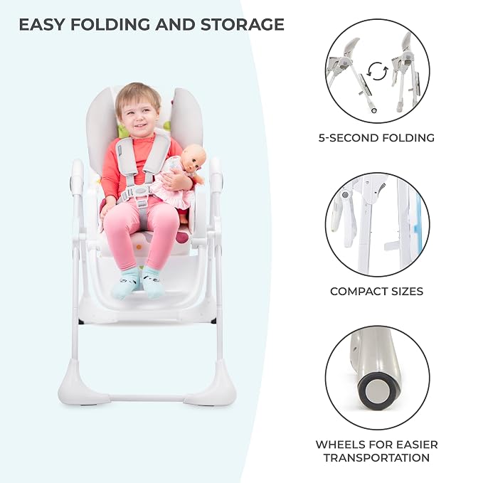 Kinderkraft Highchair Yummy, Baby Chair, Comfortable, - Image 4
