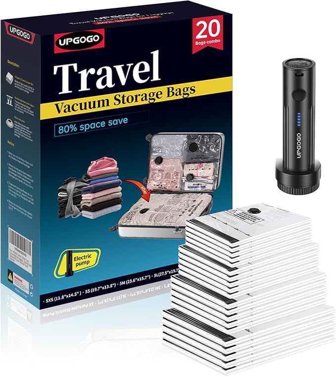 Combo 20 Pack Travel Vacuum Bags by UPGOGO