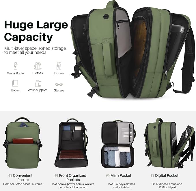 Travel Backpack Carry On Flight Approved, Lightweight Large Travel Backpack - Image 4