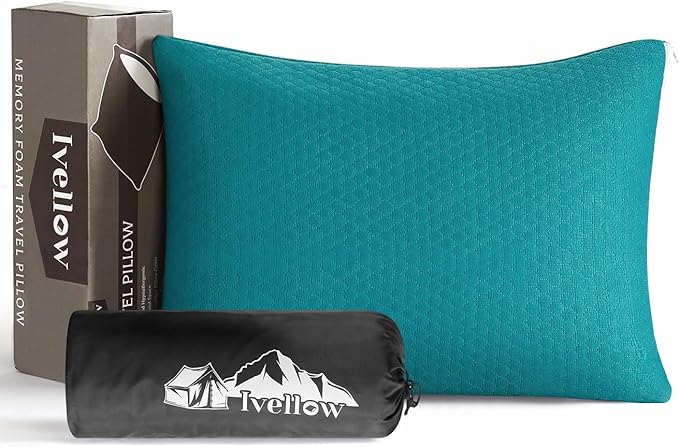 Ivellow Memory Foam Travel Pillow Compressible Camping Pillow by Ivellow