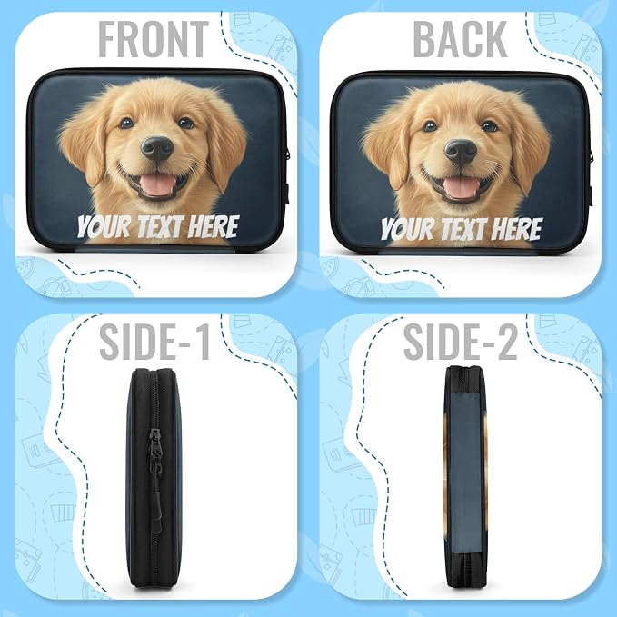 Custom Electronics Organizer Travel Case Customize Personalized Text Image - Image 6
