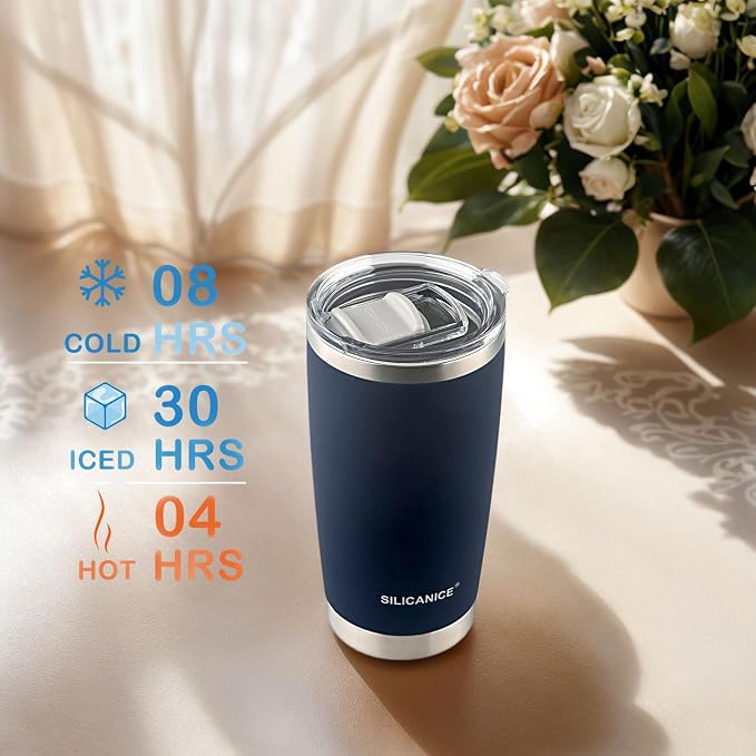 Navy Soft Touch 20oz Stainless Steel Insulated Tumbler - Image 5