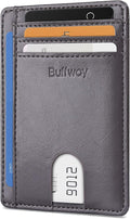 Buffway Slim Minimalist Front Pocket RFID Blocking Leather Wallets by Buffway