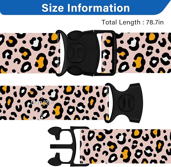2 Pack Luggage Straps for Suitcases, Adjustable Travel Belt - Image 3