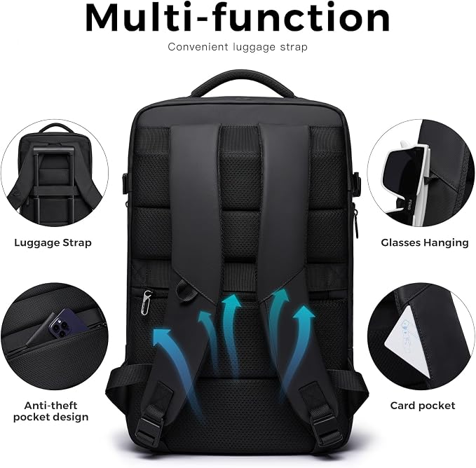 Travel Backpack for Men, 17.3 Inches Business Laptop Backpack Water-Resistant - Image 3