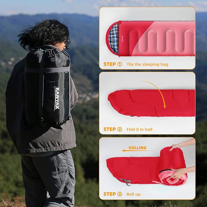 Camping Sleeping Bag, 32℉ Sleeping Bags - Image 5