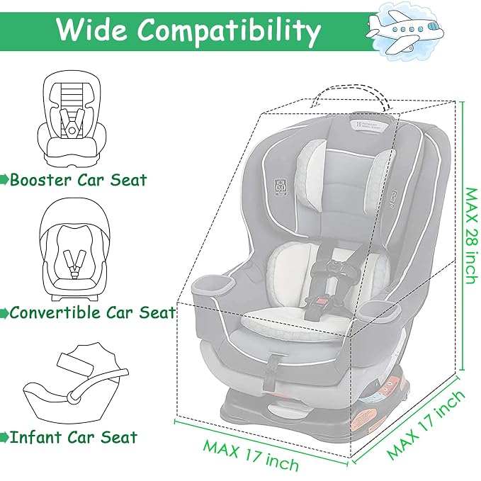 YOREPEK Car Seat Travel Bag, Padded Car Seats Backpack - Image 2