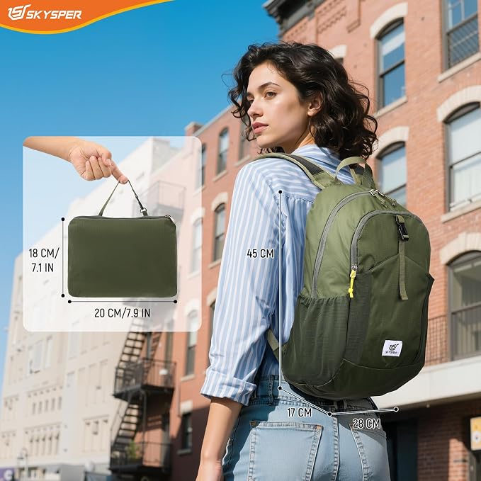 SKYSPER Small Hiking Backpack for Men Women 20L RFID Packable Daypack - Image 7