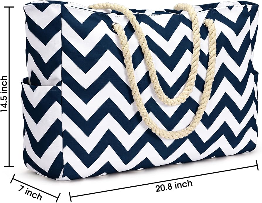 Becokan Beach Bag Large Beach Tote Bag - Image 4