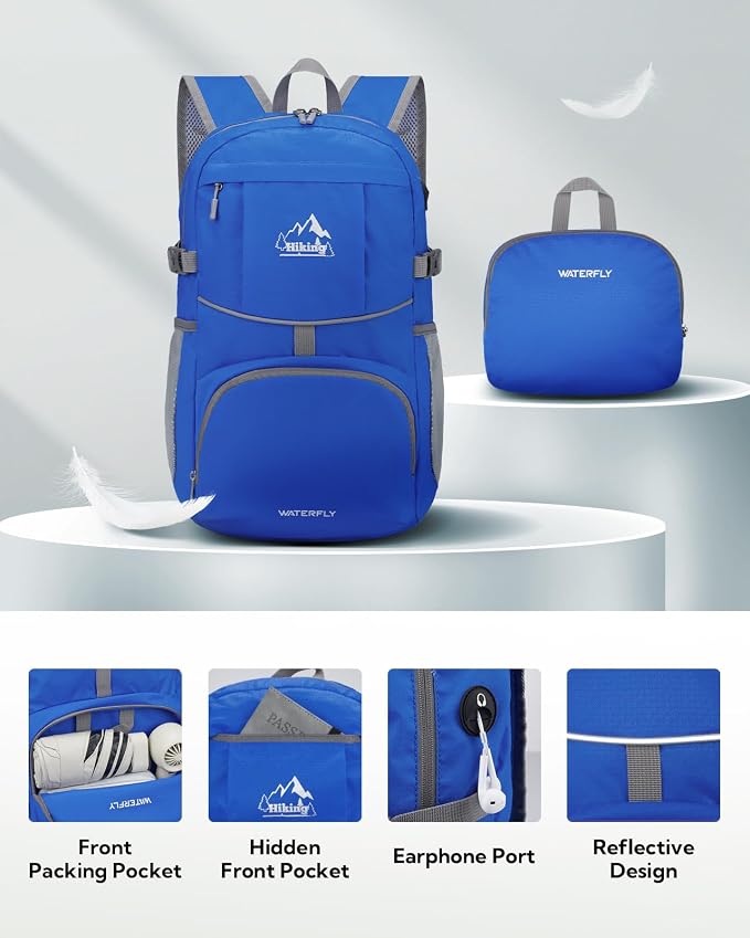 WATERFLY Hiking Foldable Daypack Backpack: 25L Ultra Lightweight Packable - Image 3