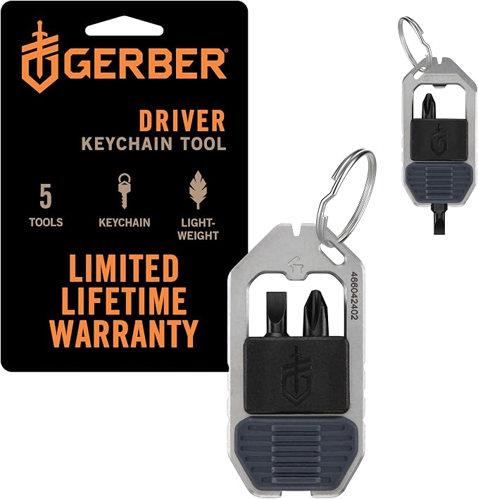Gerber Gear Driver Keychain 5-in-1 Multitool, Clips to Pocket or Keychain by Gerber