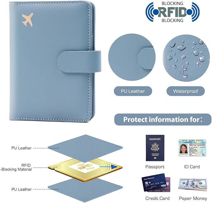 Melsbrinna Premium Leather Passport Holder Covers Case, Waterproof Rfid - Image 4