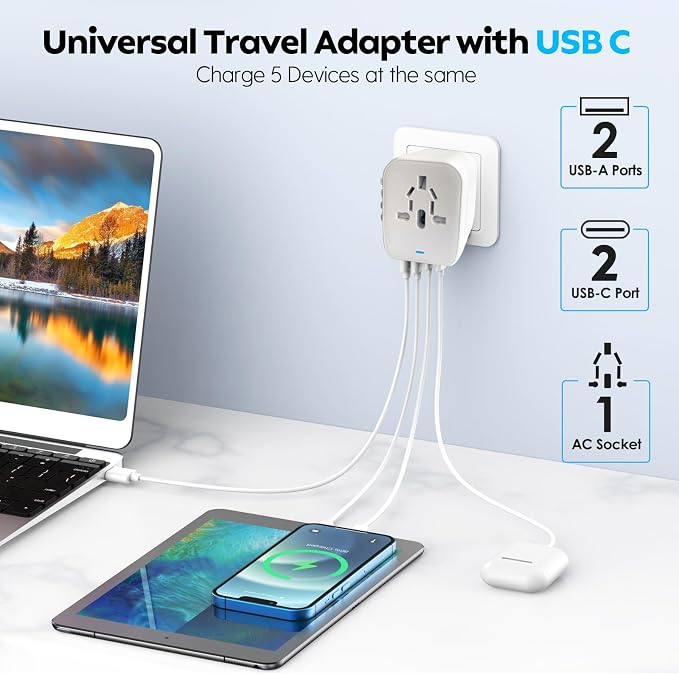 JMFONE International Power Plug Adapter, Universal Travel Adapter - Image 3