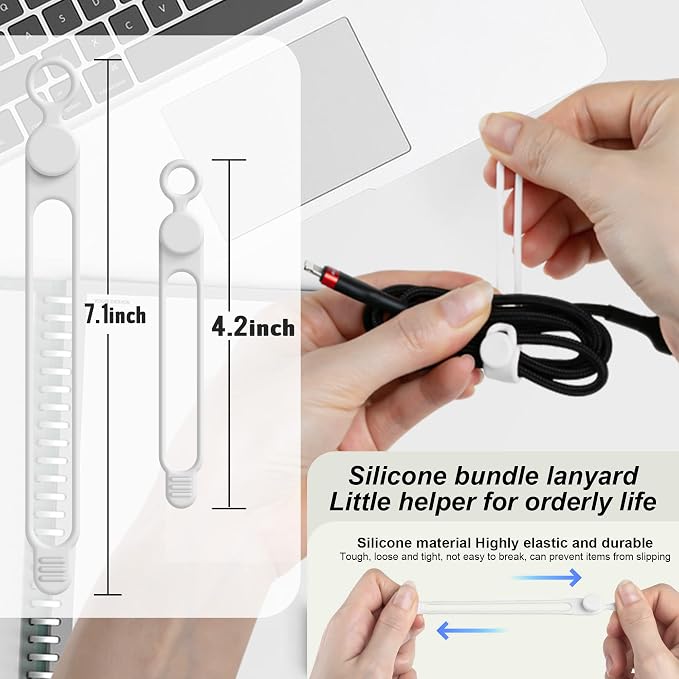 Nearockle Silicone Cable Ties Cord Organizer - Image 2