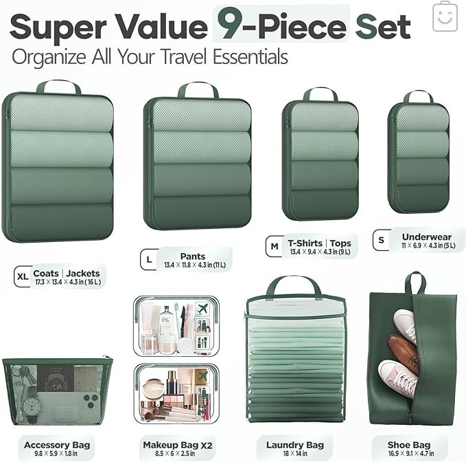 Veken 9/11 Set Compression Packing Cubes - Image 2