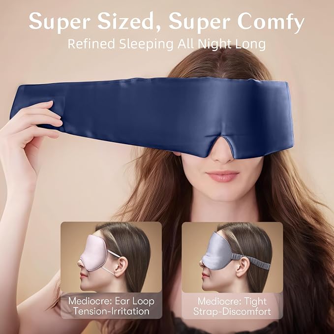 Silk Sleep Mask for Women and Men, Side Sleeper, 22 Momme Pure Mulberry Silk - Image 3
