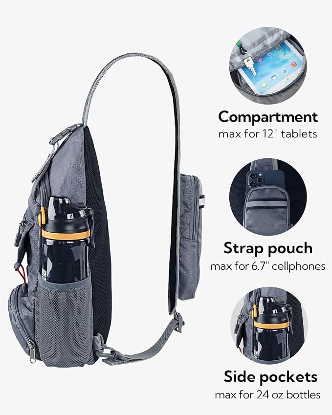 WATERFLY Packable Small Crossbody Sling Backpack Shoulder Chest Bag Daypack - Image 4