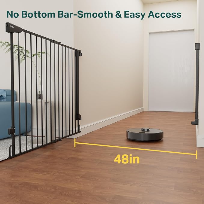 Cumbor 34" Extra Tall No Bottom Bar Baby Gate - Image 4