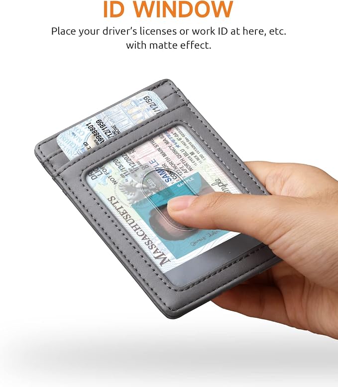 Buffway Mens Slim Wallet, Minimalist Thin Front Pocket Leather Credit Card - Image 4