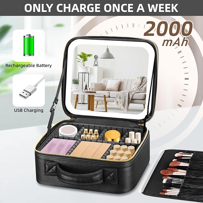 Lighted Travel Makeup Bag - Image 3