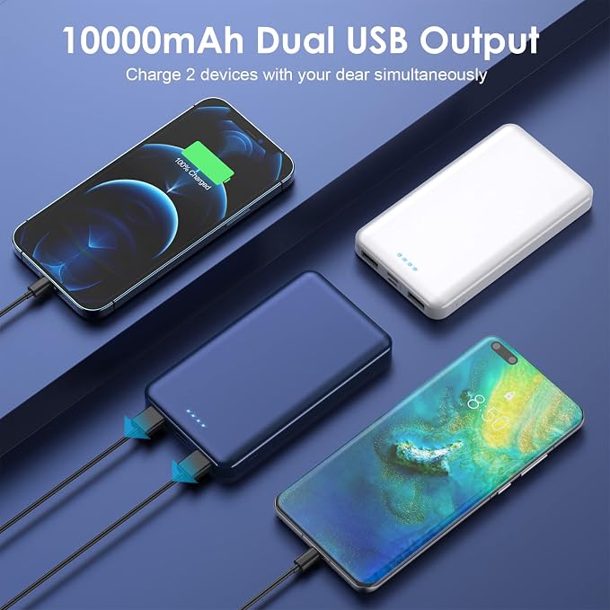 Portable Charger Power Bank 10000mAh, Ultra Slim Compact External Battery Pack - Image 4