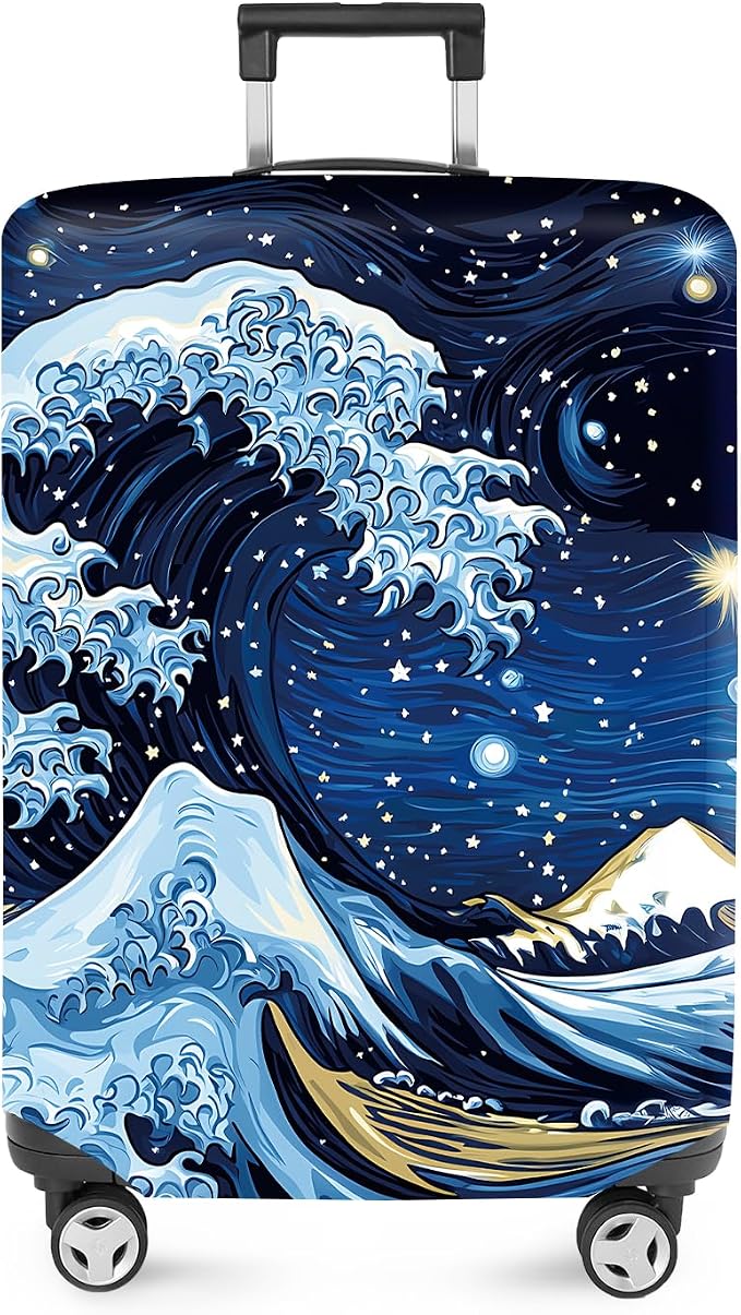 ANNA QUEEN Starry Ocean Wave Luggage Cover, Suitcase Protector by ANNAQUEEN