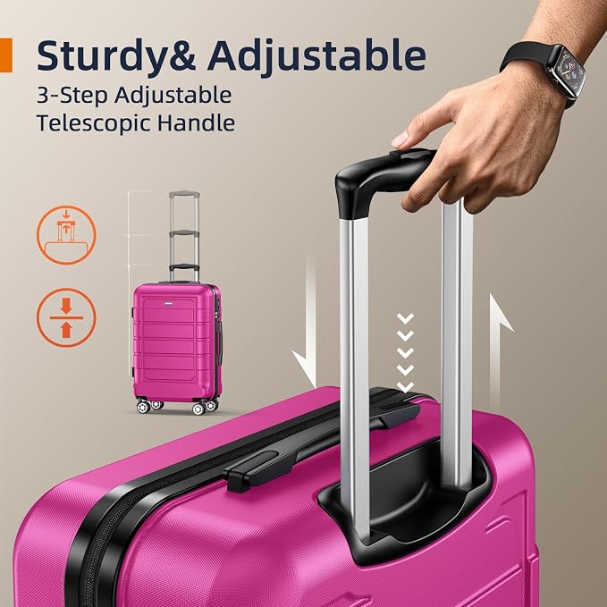 SHOWKOO Luggage Sets Expandable PC+ABS Durable Suitcase Sets Double Wheels TSA - Image 6
