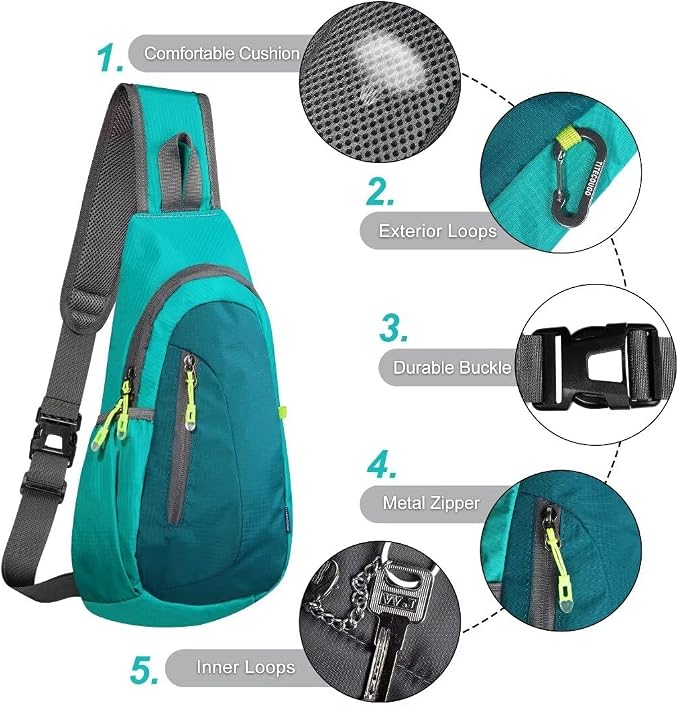 TITECOUGO Small Sling Bag, Lightweight Crossbody Backpack - Image 5