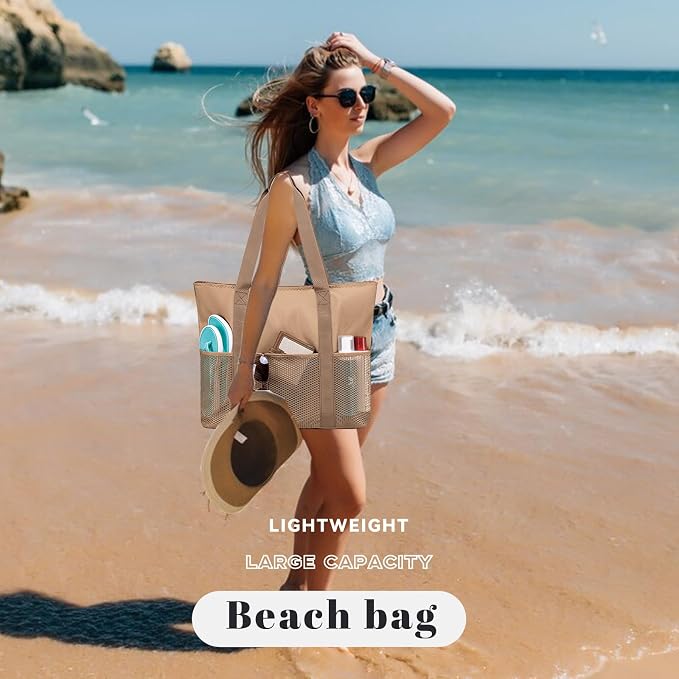 LEDAOU Beach Bags for Women, Beach Bags Waterproof Sandproof, Packable Beach - Image 2