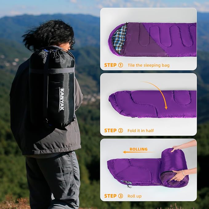 Camping Sleeping Bag, 32℉ Sleeping Bags - Image 4