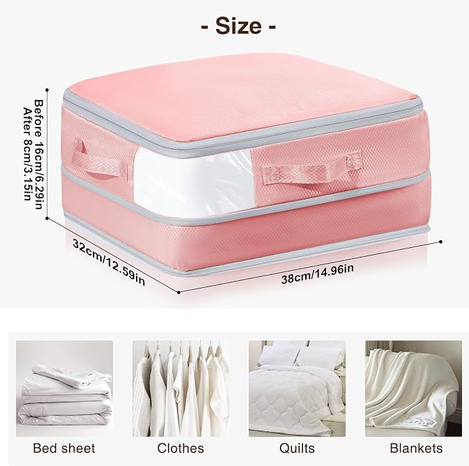 DIMJ Clothes Storage Bag 8 Pack, 19L Compression Storage Bags - Image 2