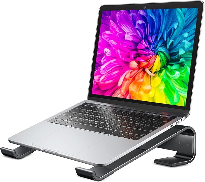 Soqool Laptop Stand for Desk, Ergonomic Detachable Laptop Riser, Aluminum by MeatThermometer